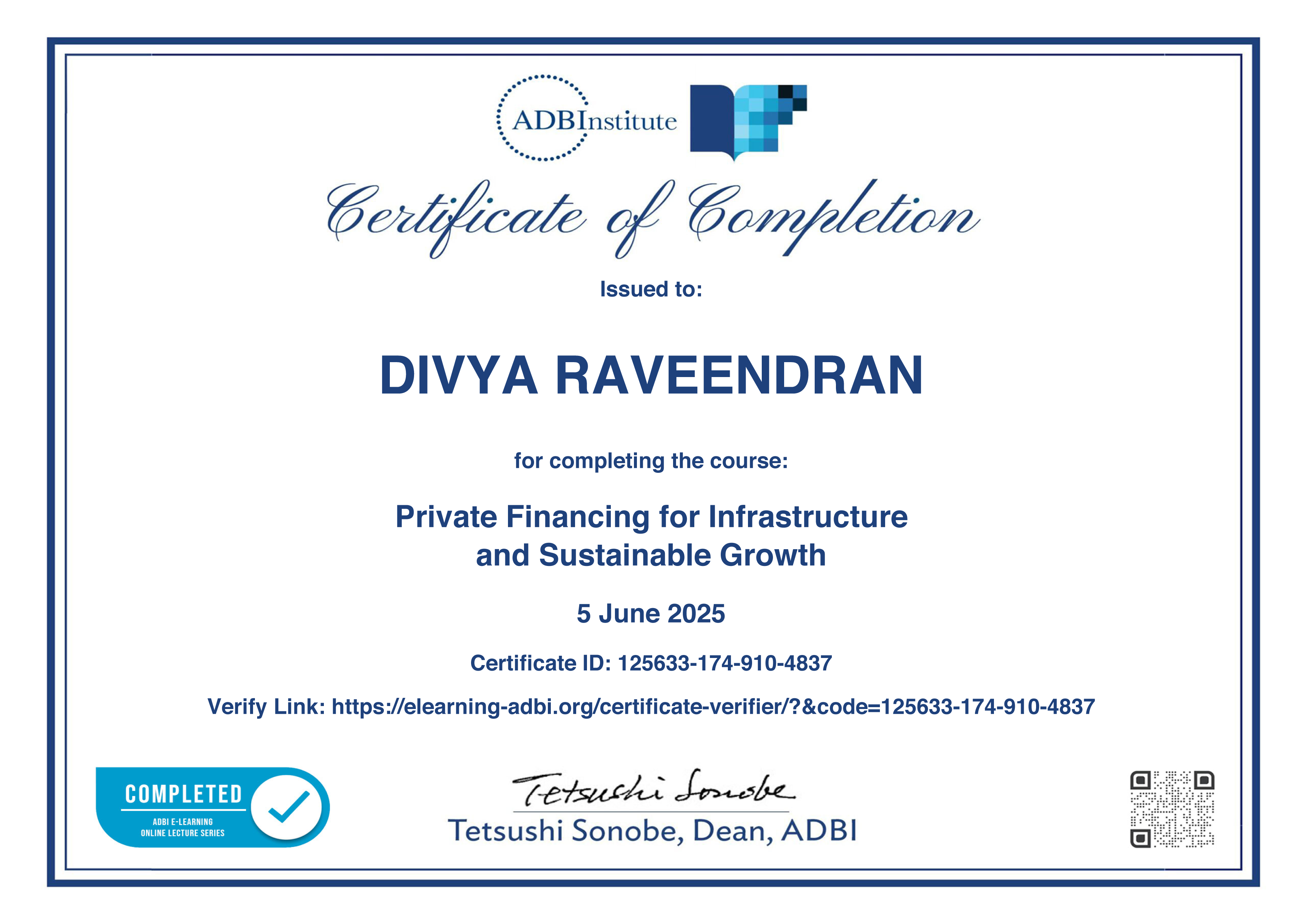 Private Financing for Infrastructure and Sustainable Growth
